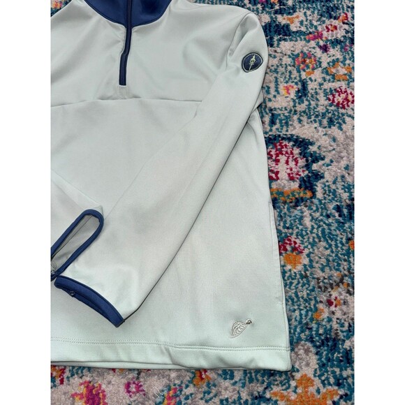 Turtles & Tees Boys Light Green Performance 1/4 Zip Pullover Size Medium - Picture 2 of 5